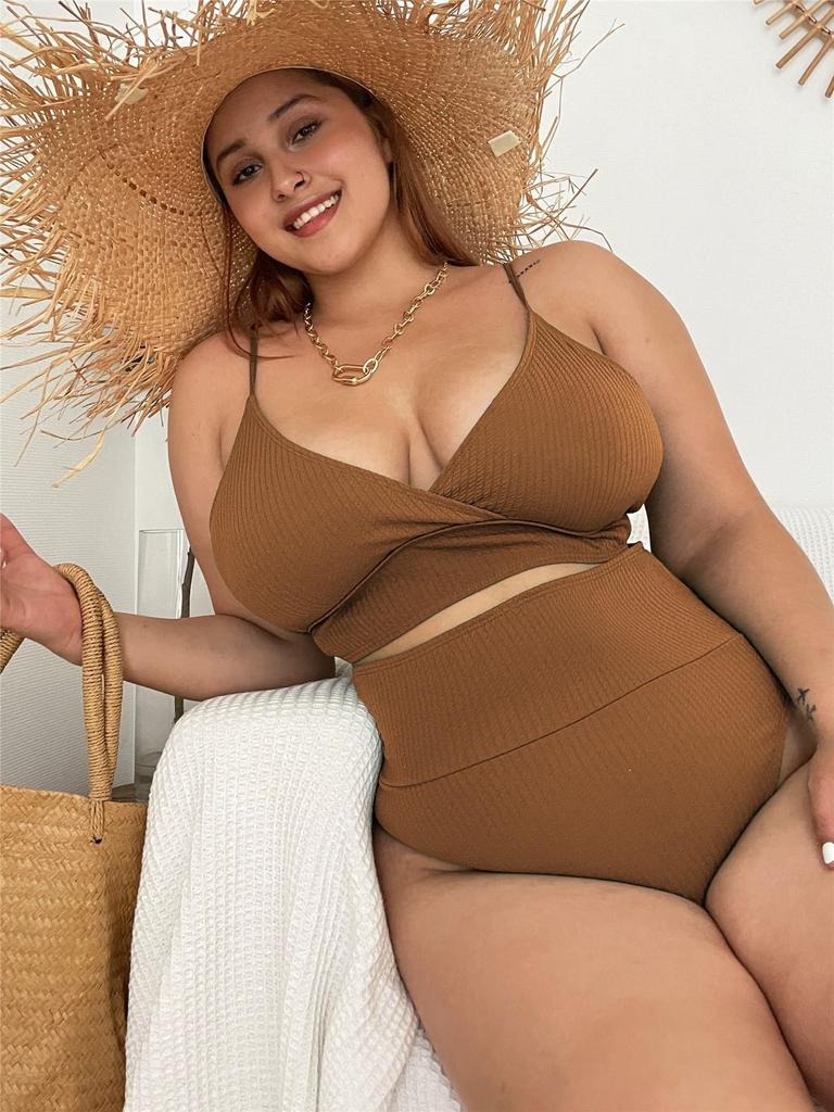 High Waist Plus Size Bikini Women's Swimsuit - European & American Style