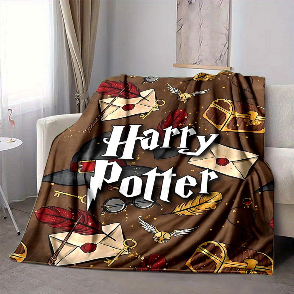 1pc Harry Potter Flannel Throw Blanket - HD Printed Lightweight Soft Warm All-Season Blanket for Sofa, Bed, Travel, Camping 043