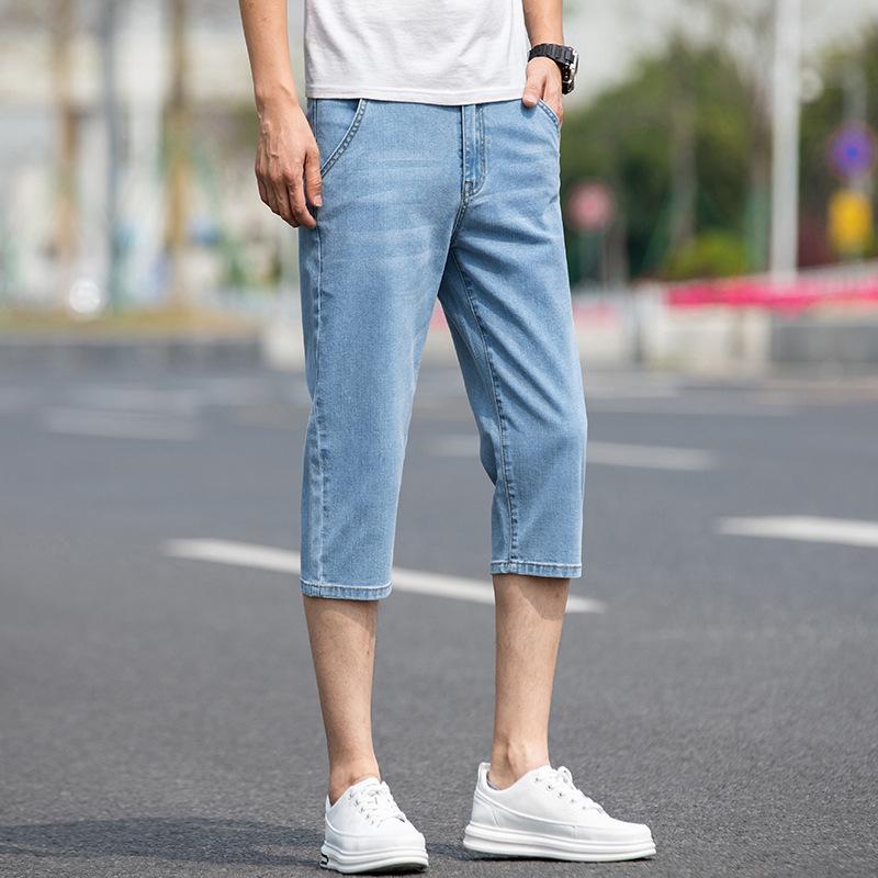 Trendy Men's Loose Straight Cropped Jeans for All Seasons