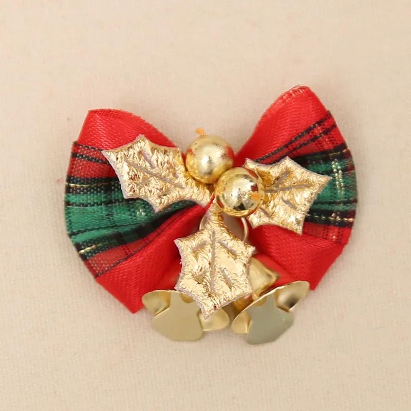 

Christmas Bow with Bells Ornament Christmas Garland Bow Ornaments Decorative Bows for Christmas Tree Wedding Hanging Decoration 10PCS