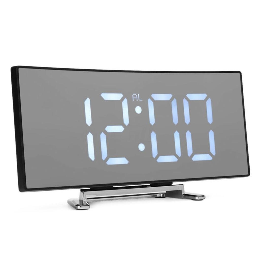 Digitální budík LED Zrcadlový displej Teplota Snooze Table USB Ložnice
