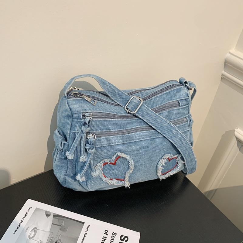 Shoulder Bag Denim Crossbody Bag Women Commuter Handbag