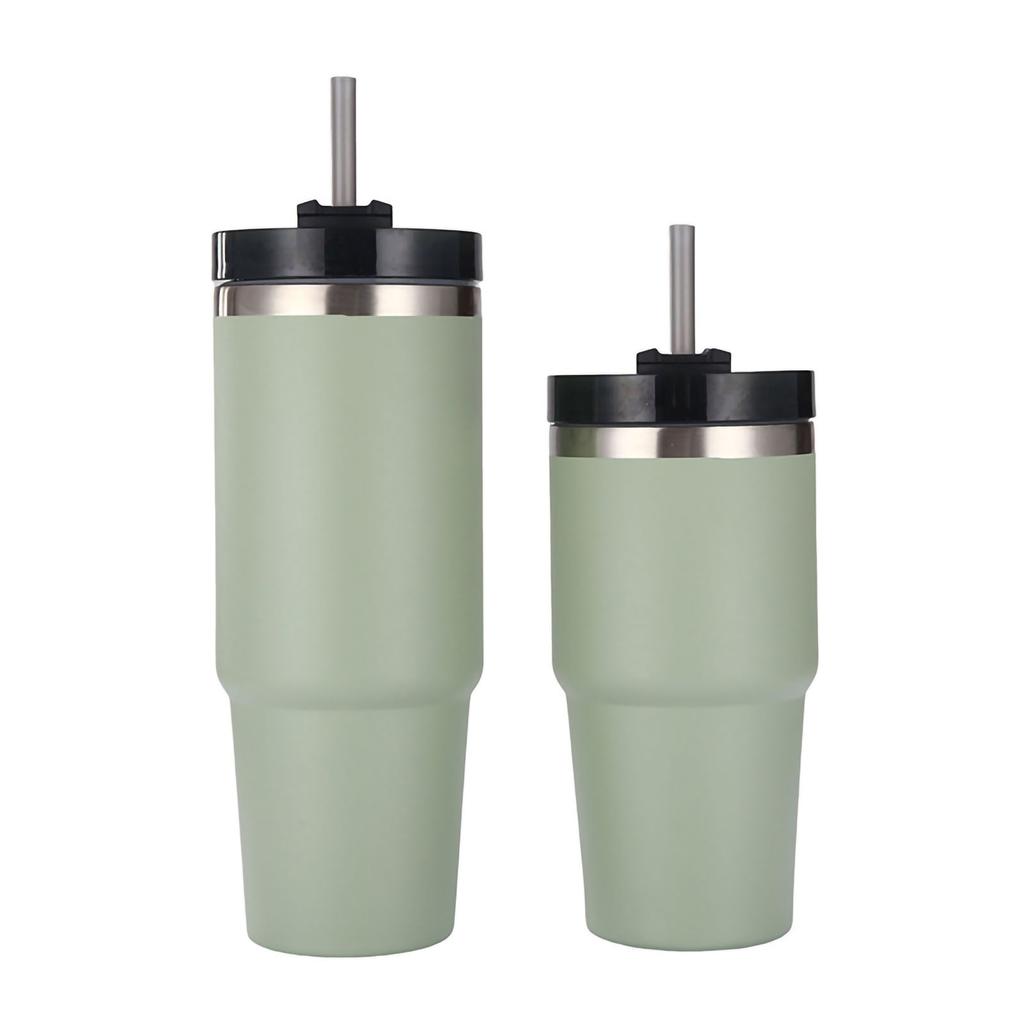 Travel Tumbler Cup Stainless Steel with Straw Lid Keep Warm and Cold Coffee Mug for Home Office Green 30oz