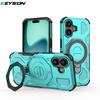 KEYSION Shockproof Magnetic Case for iPhone 17 Pro Max TPU+PC Upright Live Metal Ring Stand Phone Back Cover for iPhone 17 Air