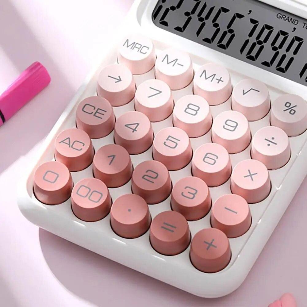 Retro Typewriter Calculator Vintage Gradient Color Mechanical Calculator with Lcd Display for Home Office Cute 12 for Office
