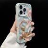 Retro Bow Sika Deer Pattern Phone Case For IPhone 17 16 15 14 13 12 11 Pro Max 14 Plus 17Air Wrinkle Wave Soft Silicone Cover