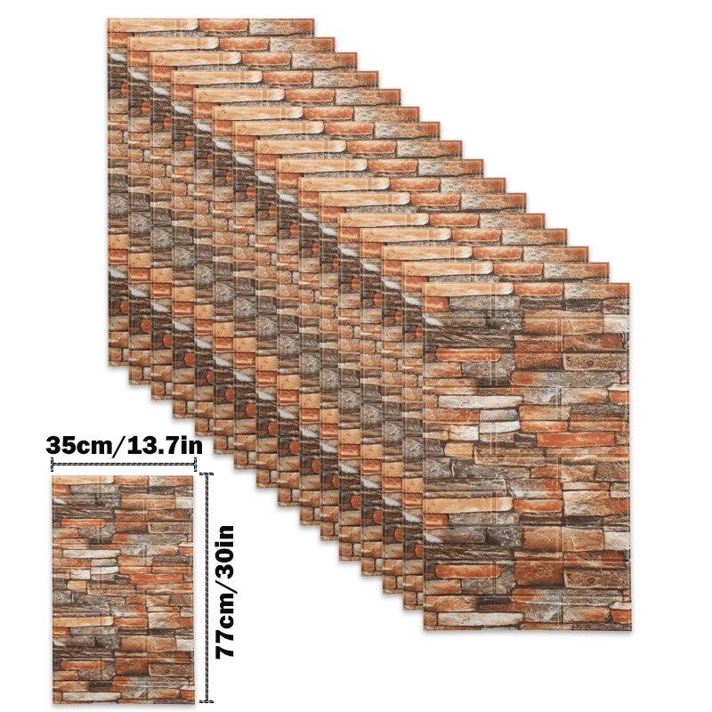 20 pezzi di adesivi murali in schiuma 3D pannelli di mattoni adesivi impermeabili carta da parati soggiorno camera da letto casa casa bagno arredamento