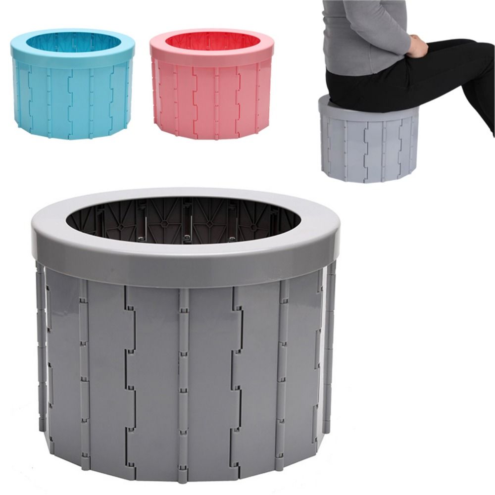 Waterproof Portable Potty with Storage Bag Car Trash Can Outdoor Folding Toilet for Adults