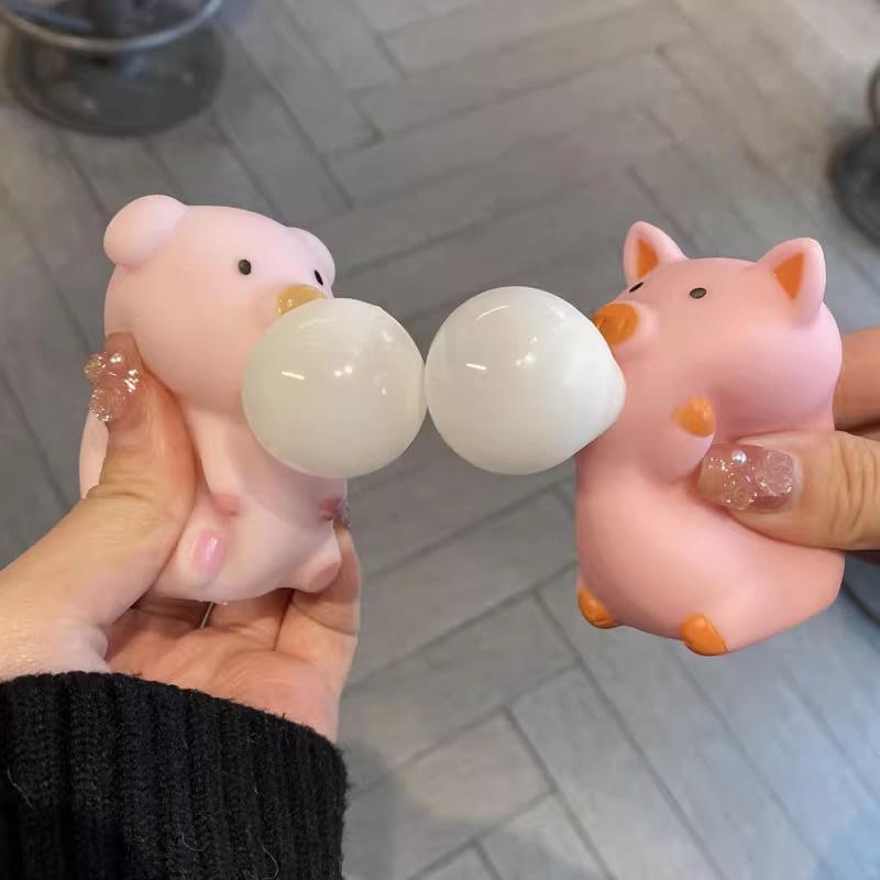 Cute Little Pig Squishy Toy Decompress And Release Stress With Bubble-spitting Fun!