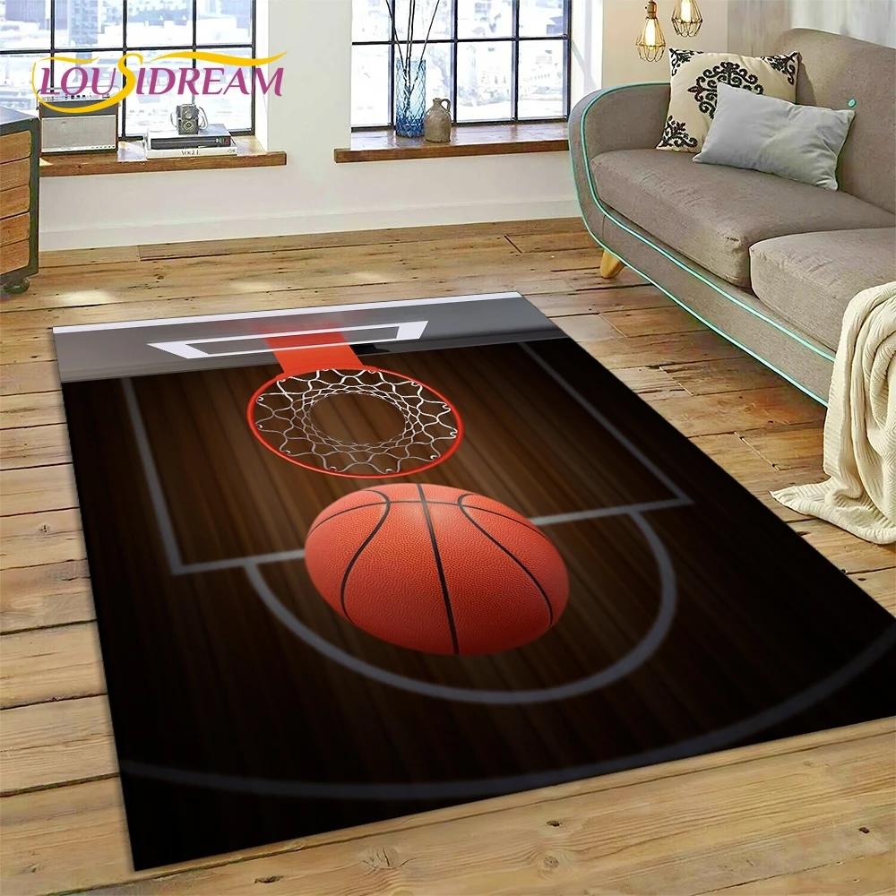 Lastest Basketball Court Frame Cartoon Rug Carpet for Living Room Bedroom Home Decor,Non-slip Decoration for Sofa Doormat Gifts