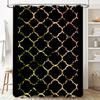 Shiny Gold Black Patterned Shower Curtain Perfect Decor For Your Bathroom
