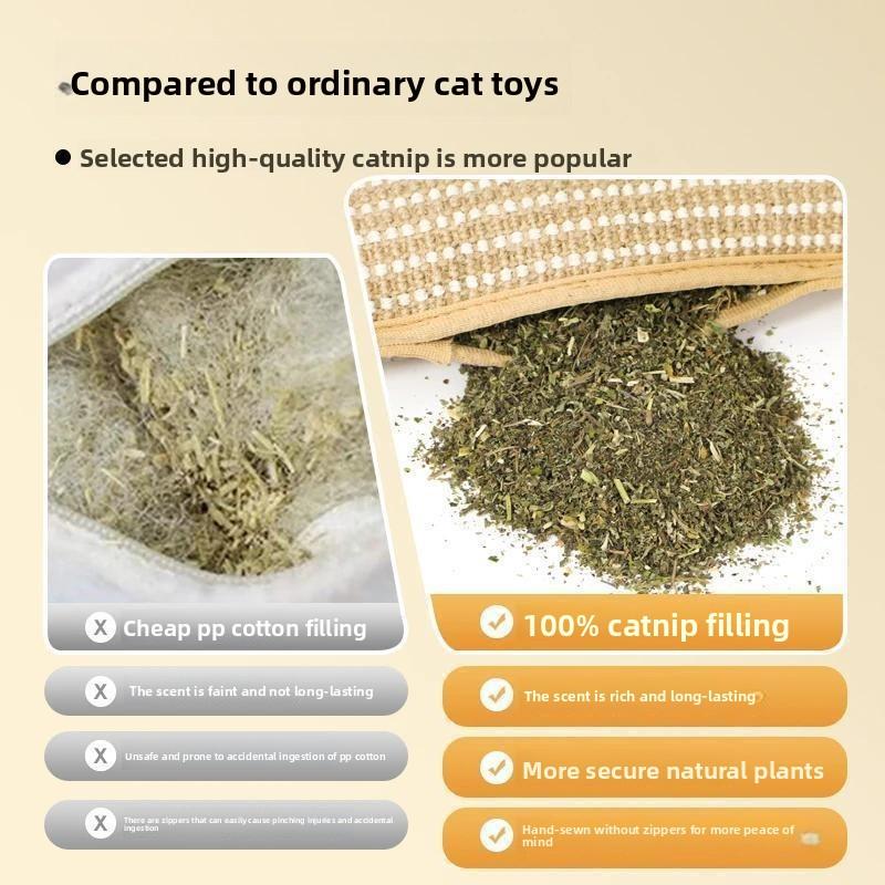 Cat Toys, Catnip Throw Pillows, Self-satisfied Teething Teeth, Chewable Teeth Cleaning Cat Candies, Jute Cat Scratch Boards