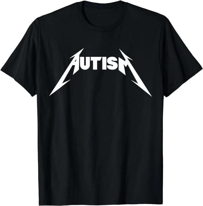 Vtipný design Autismus Kostra Meme Kovový Rock Pánské Dámské Tričko