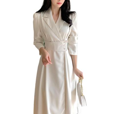 Elegant Long Formal Suit Office Business Flared Dress [JINJUDUO] Women's Spring/Summer/Autumn Dress, Dress, Commuting, Lady, Dress, Waist-Defining,