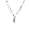 Korean Style Retro Pearl Necklace: Women's Multi-Layer Asymmetrical Clavicle Chain with OT Buckle