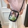 Small bag ins fashionable and fresh Macaron messenger bag cute girl transparent mobile phone bag pain bag baby bag