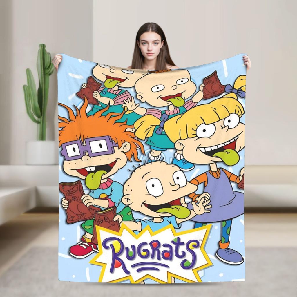 Soft Blanket Camping Rugrats Chuckie Finster  Throw Blanket  Flannel Bedspread For Bedroom Street Trend Sofa Bed Cover