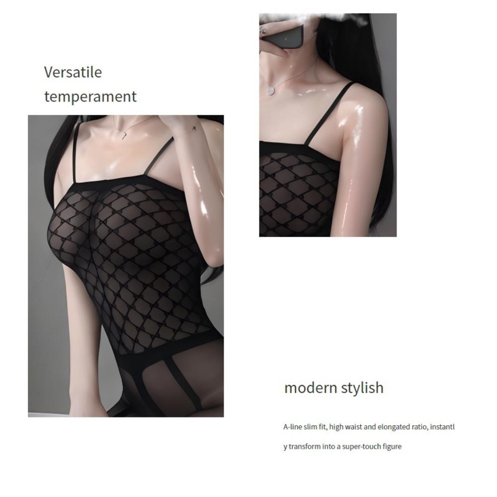 Sex Underwear Open Crotch Temptation Tight Body Perspective Silk Mesh Clothes Free Onesie Open Sexy Sex Stockings Women