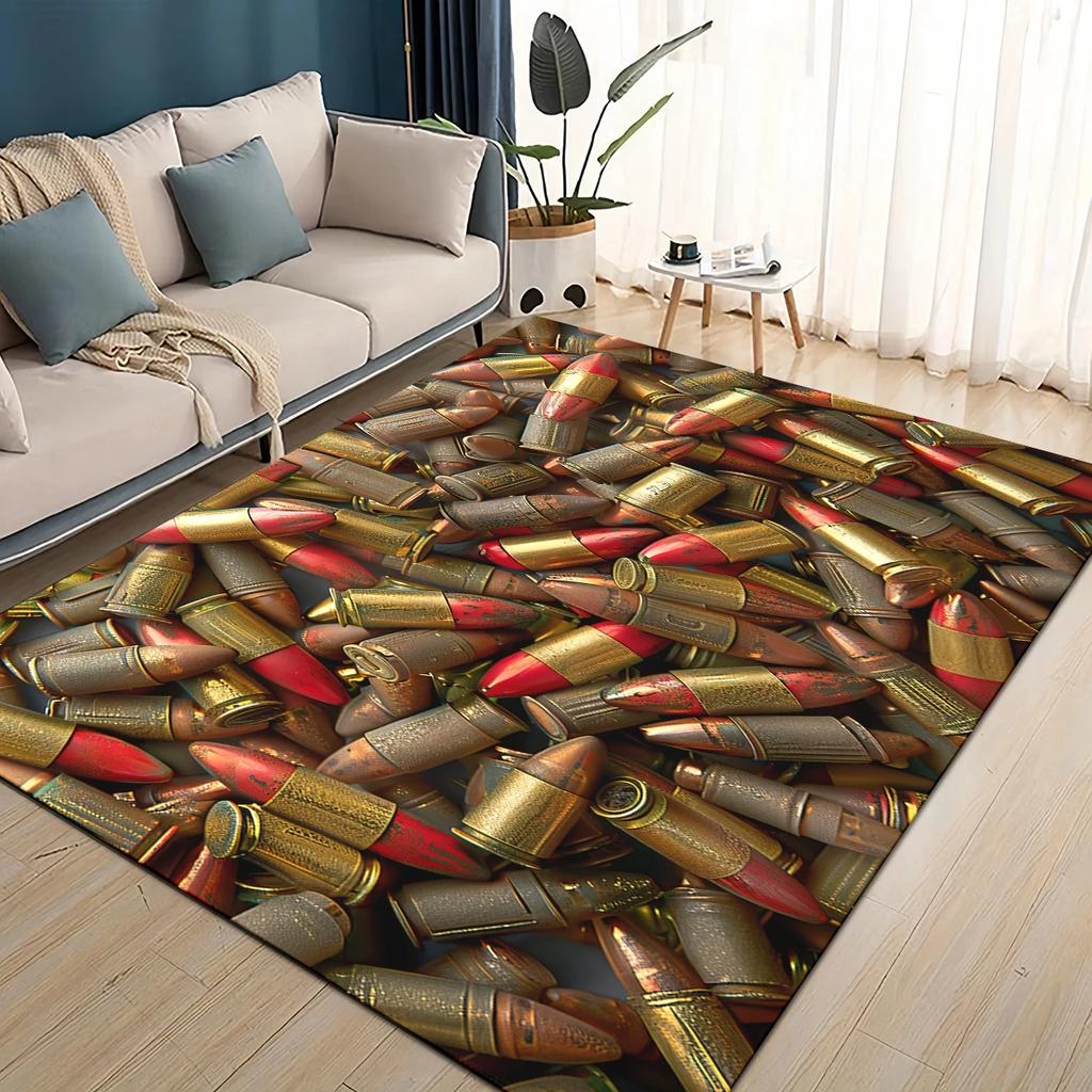 27 Arten Coole Verschiedene Arten von Pistolenkugeln Teppich für Wohnzimmer Schlafzimmer Haus Sofadekoration, Kinder Spielen Rutschfeste Bodenmatte