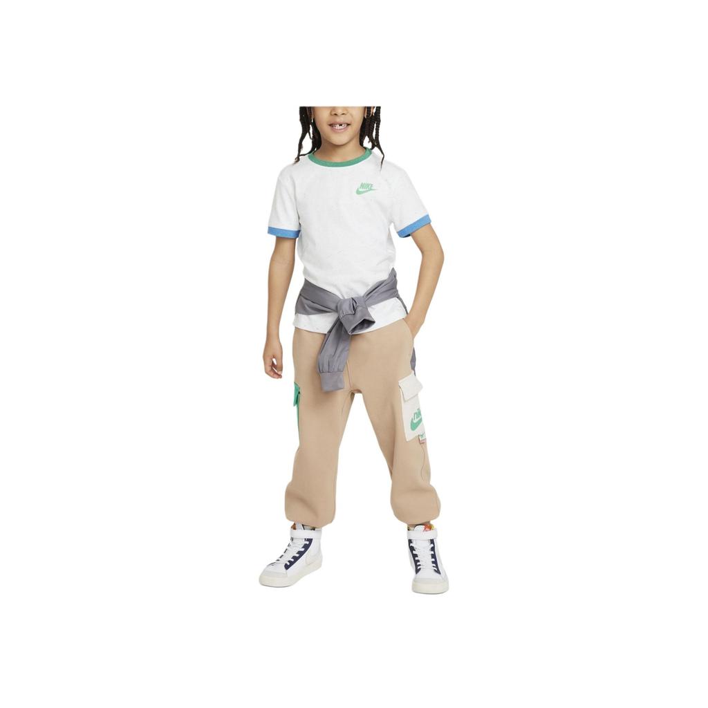 Nike Sportswear Letter Logo Round Neck Casual Short Sleeve T-Shirt Kids tops White HF2119-100