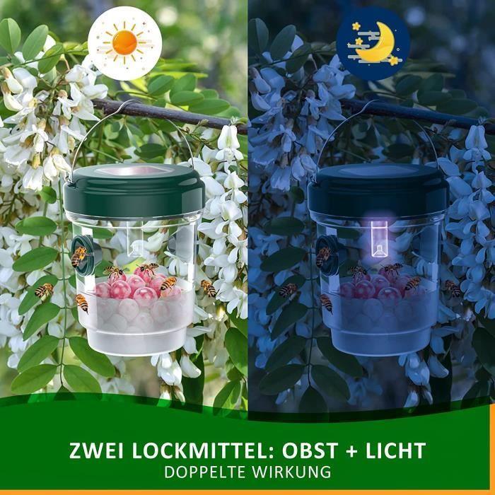 Set of 2 Solar Wasp Traps, Mosquito Trap, Fly Trap, Solar Live Trap Against Wasps, Bees, Hornets106