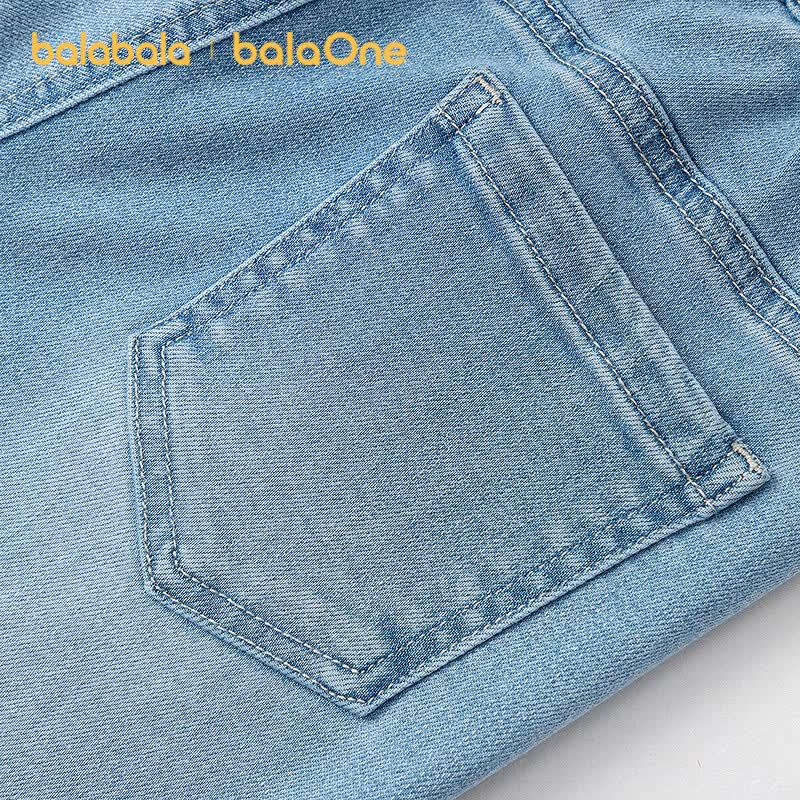 Balabala Girls' High-Waist Flared Denim Jeans
