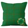 Home Cushion Cover St. Patrick's Day Pillowcase Four-leaf Clover Plaid Sofa Cushion Cover