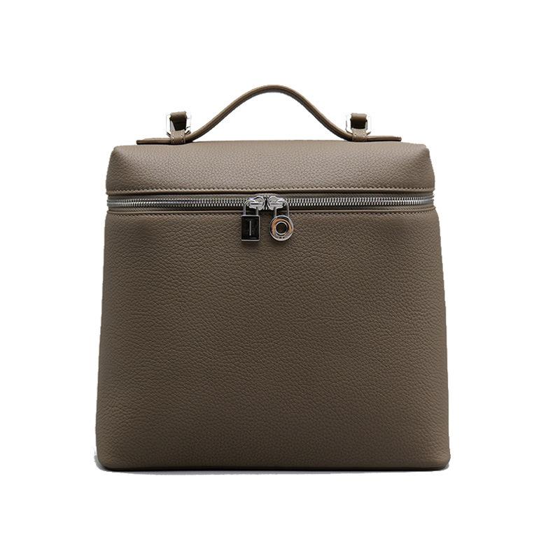 Leather Double-shoulder Crossbody Bag, Leather Box Bag, Lunch Box Bag. Fashionable, Versatile, Elegant and Simple Bag for Women