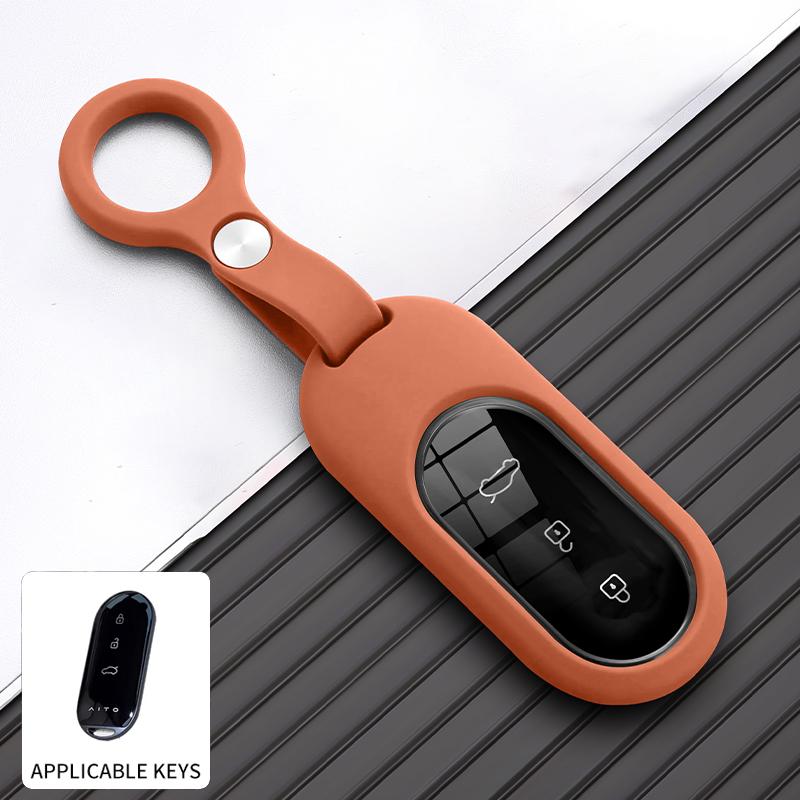 Liquid Silicone Car Key Holder For Aito M5 M7 M8 M9 Car Smart Key Fob Case Cover