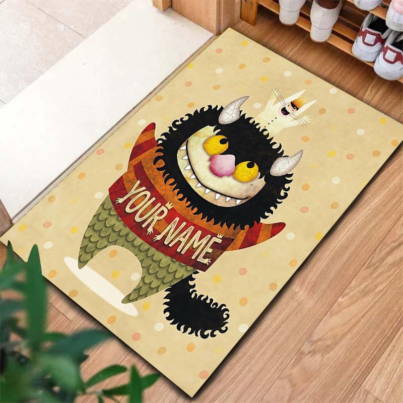 Monster Adventure Custom Name Carpet Rug For Living Room Bedroom Home Sofa Decoration Kids Play Nonslip Floor Mat