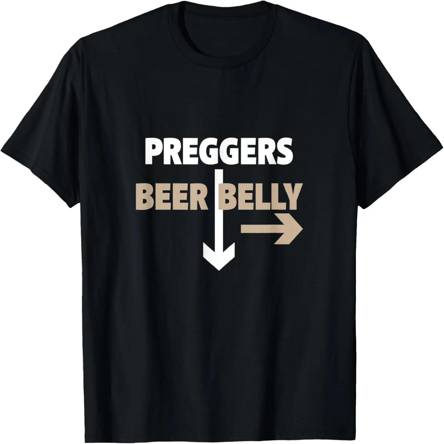 Preggers Beer Belly - Funny Expecting Couple Pregnancy T-Shirt S чёрный