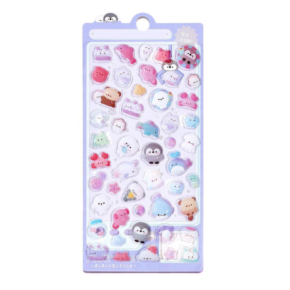 3D Cute Cartoon Animal Scrapbooking Girl Relief Stickers Sparkling Crystal Decorations for Children Phone Case DIY Craft