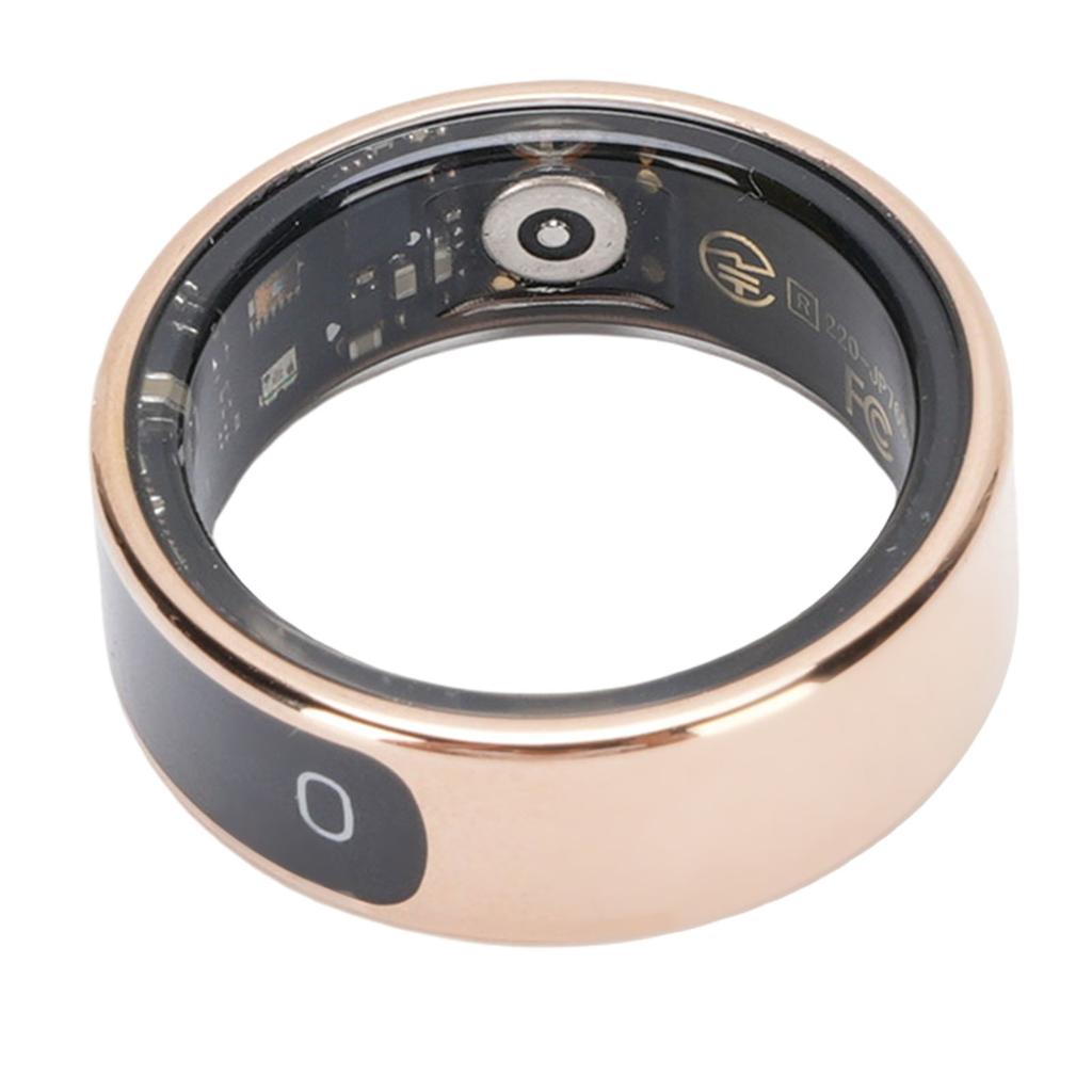 Smart Ring with Display Screen Sleep Tracker Ring Water Proof Fitness Ring Gesture Control Step Counting Gold ID 18.2mm