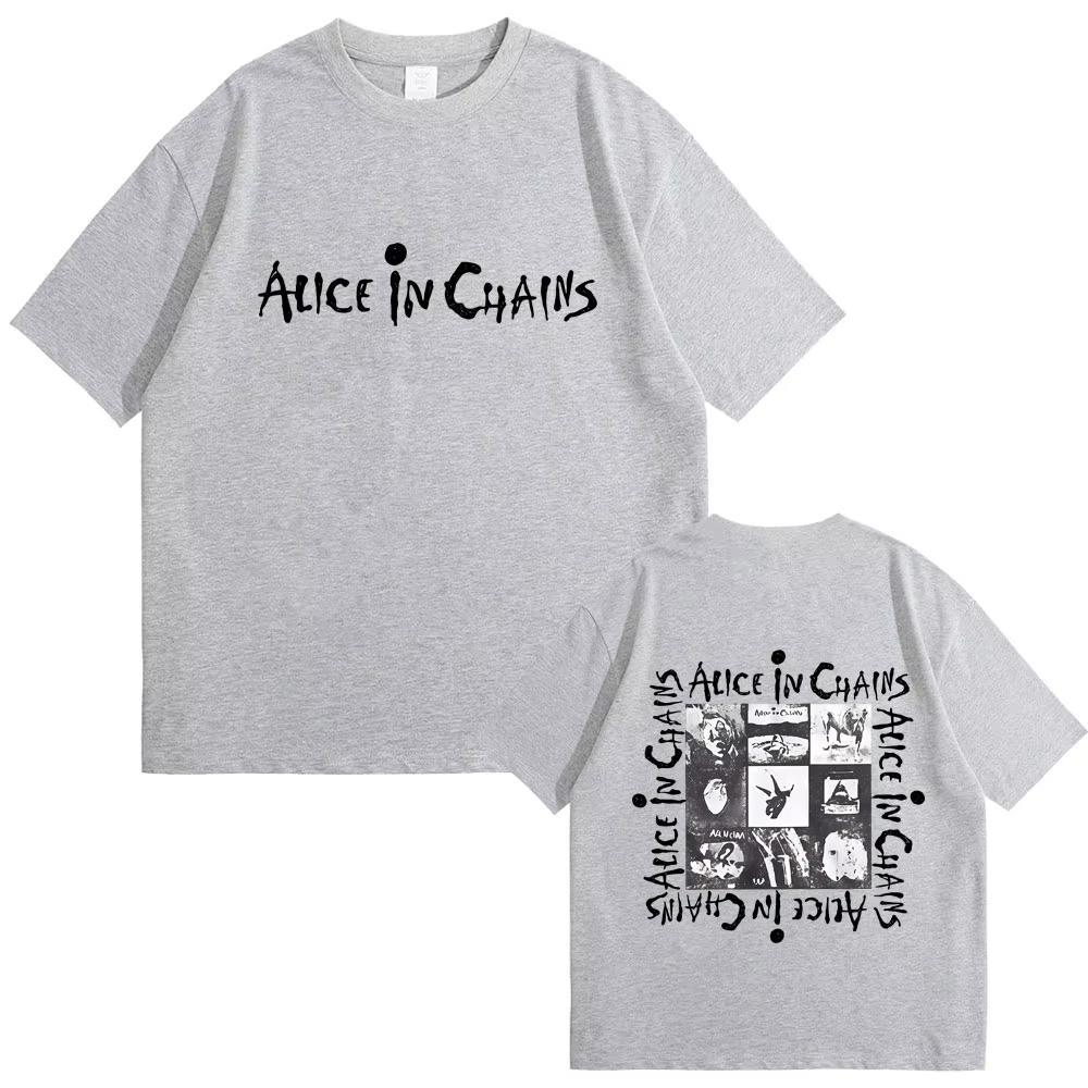 Rock Band Alice In Chains Album Graphic T Shirt Men Women Casual Oversized Crewneck T-shirt Male Fashion Hip Hop Punk Streetwear