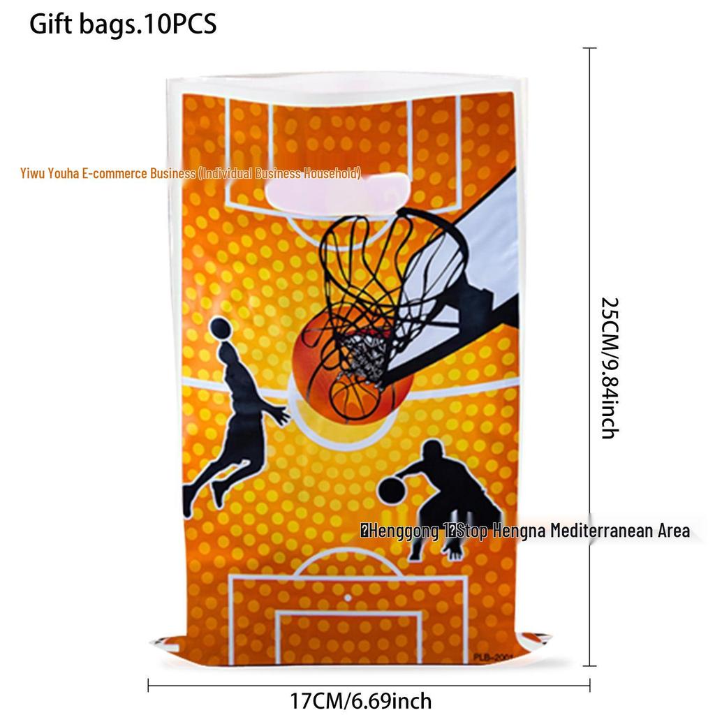 NBA Season Party Tableware: Basketball-Themed Plates, Napkins, and Tablecloth for Fan Birthdays and Celebrations.