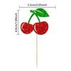 Summer Fruit Dessert Toppers 24Pcs Lemon Strawberry Cherry Design for Wedding Birthday Bridal Shower Party Decor