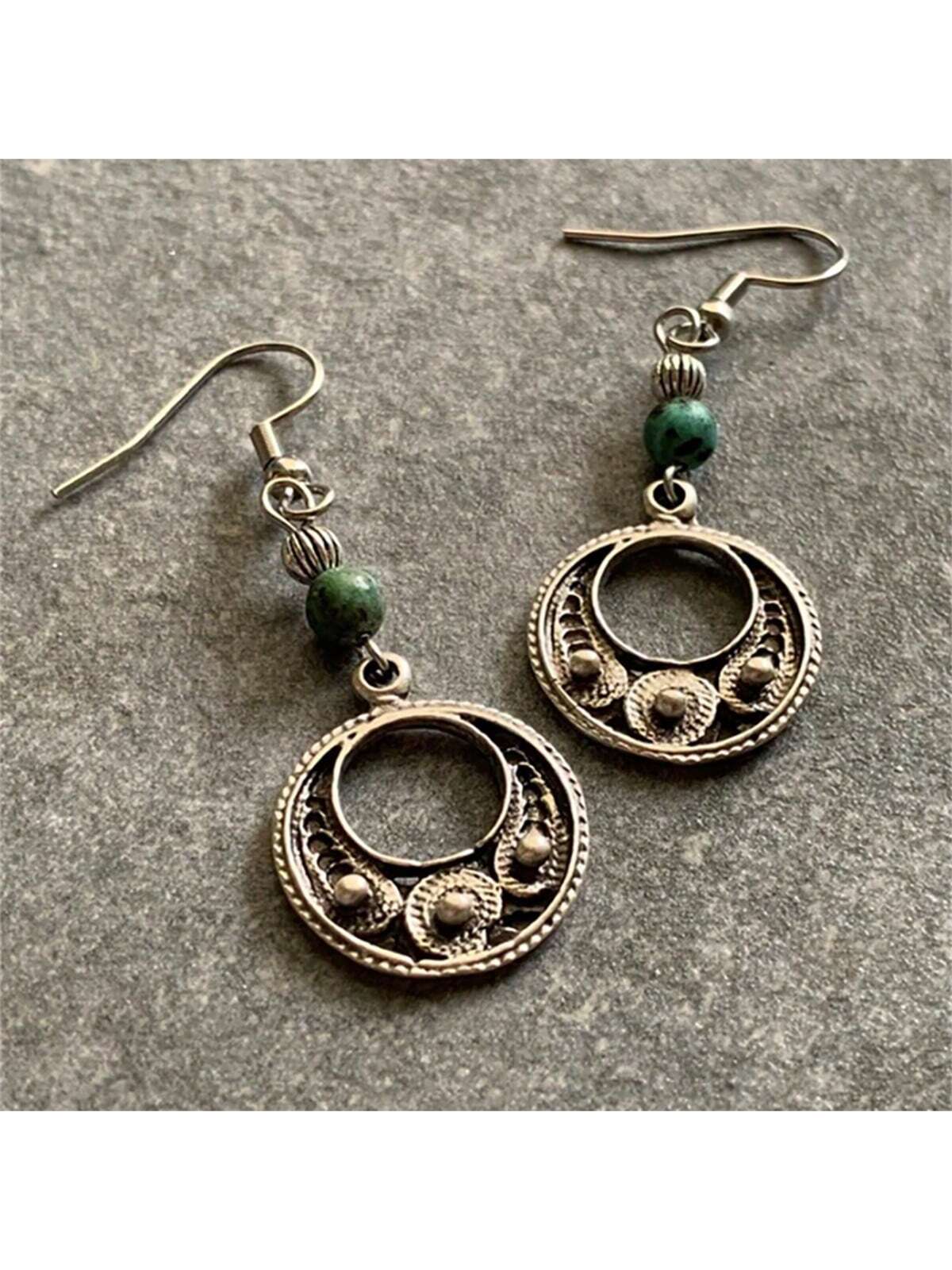 

Винтажные круглые полые резные геометрические серьги-подвески из бисера