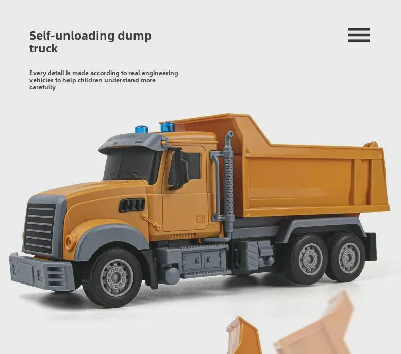 Set de jucării multifuncțional cu telecomandă, basculantă și betonieră