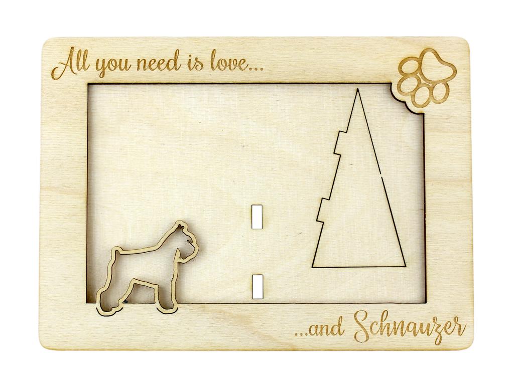 Schnauzer I – Photo frame, engraved wooden frame | Art-Dog