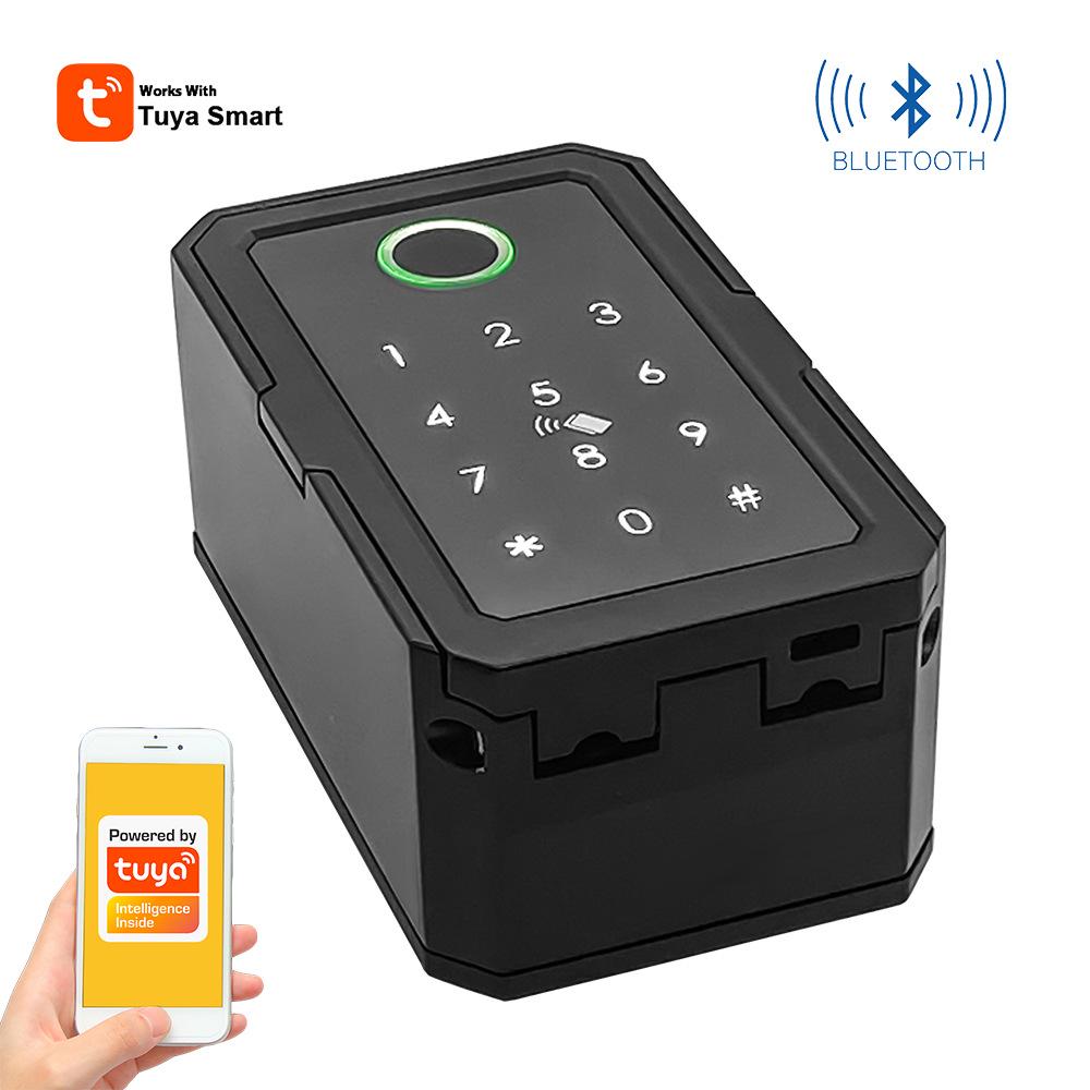 Black Graffiti Fingerprint Smart Key Box with Bluetooth & App Remote Unlocking