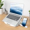 Kunststoff Laptopständer mit Handyhalter Rutschfester Schreibtischhalter Mehrere Höhen Faltbar Ergonomischer Laptop-Erhöhung Smart Phones