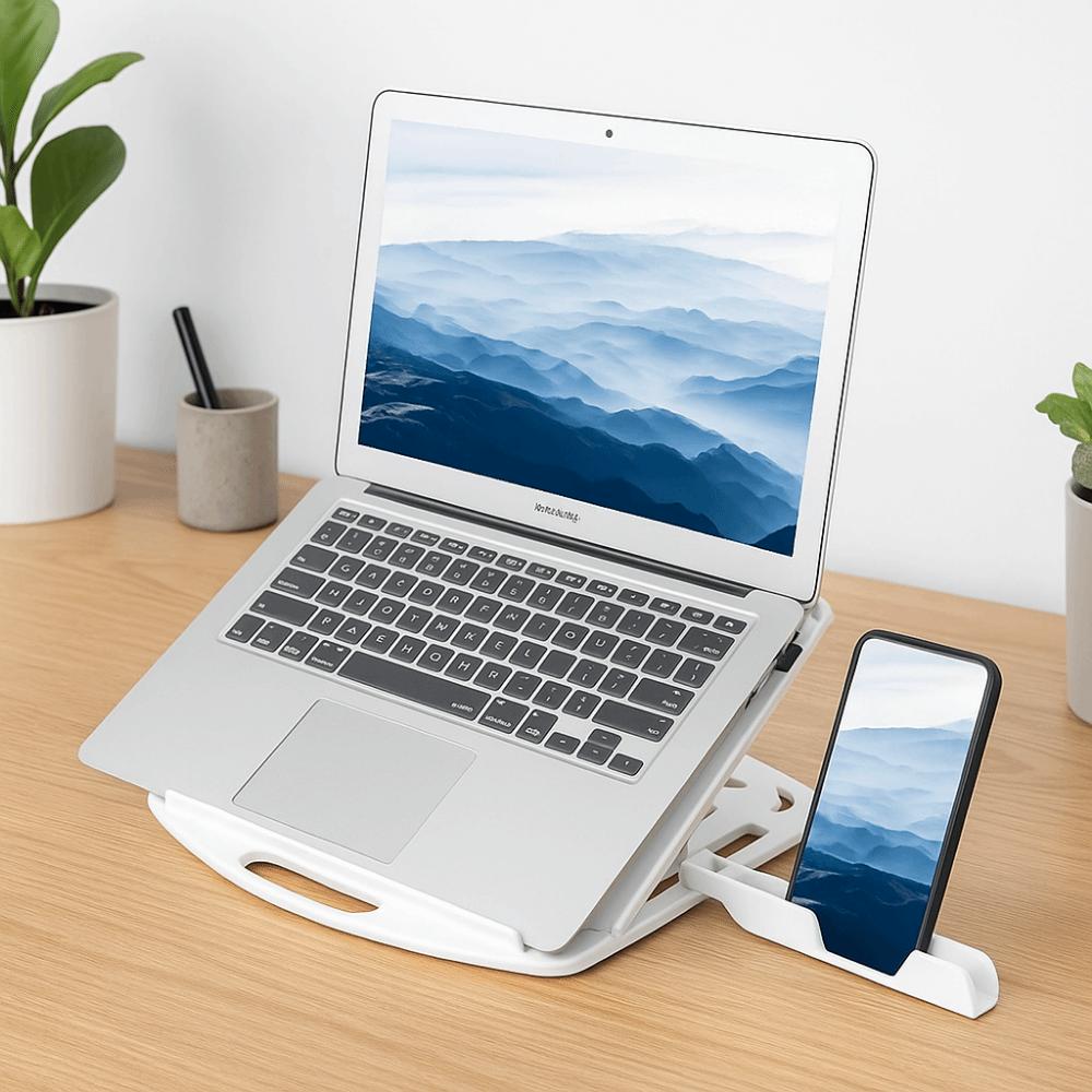 With Phone Holder Desktop Holder Foldable Ergonomic Laptop Riser Laptop Stand  Watching TV