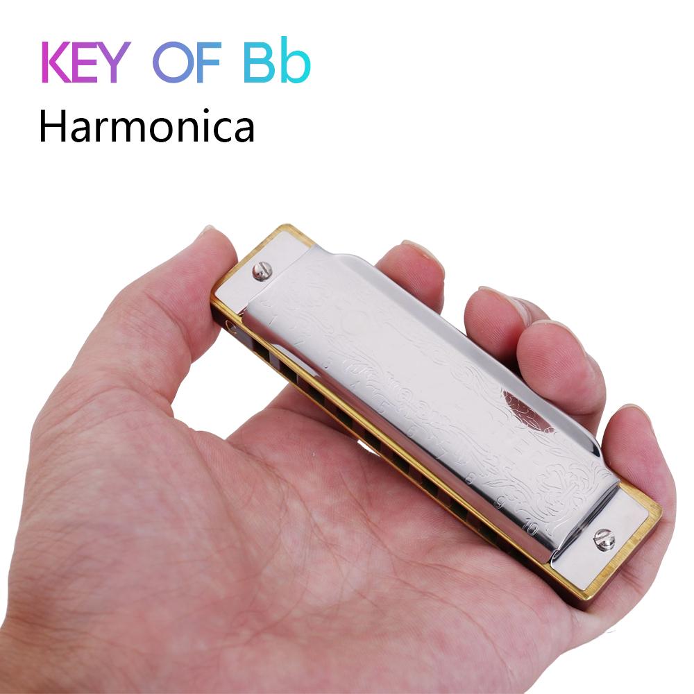 Harmonica Folk Master 1072 Standard Beginner 10 Hole 20 Tone Diatonic Key of C A D E F G 12 Tones Are Optional