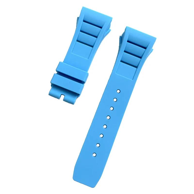 Watch Band for Richard Mille Rm011 Strap Men's Waterproof Sweat-Proof Wear Comfortable Silicone Rubber Watch straps 25mm*20mm