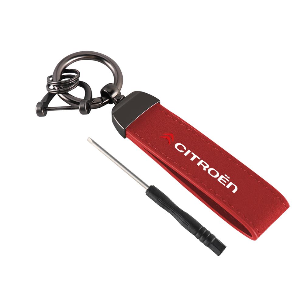 Metal Car Logo Keychain Key Holder For Citroen C1 C2 C4 Grand Picasso C4L C5 VTS C-ELYSEE Berlingo C3 Aircross Keyring Pendant