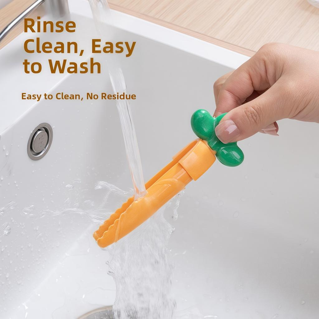 Portable Cute Carrot Shape 2-in-1 Garbage Clip Dust Stain Removal Shovel Kitchen Bathroom Sink Cleaning Tools Hair Catchers