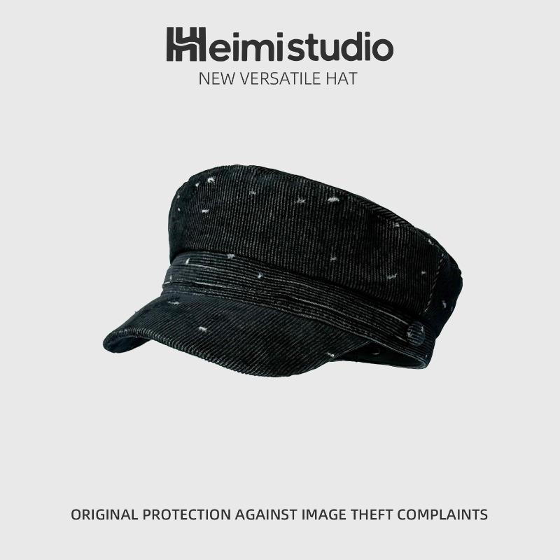 

25 Ранняя осень новый жаккардовый полосатый фланелевый женский флис теплый литературный облака шляпа художника прилив