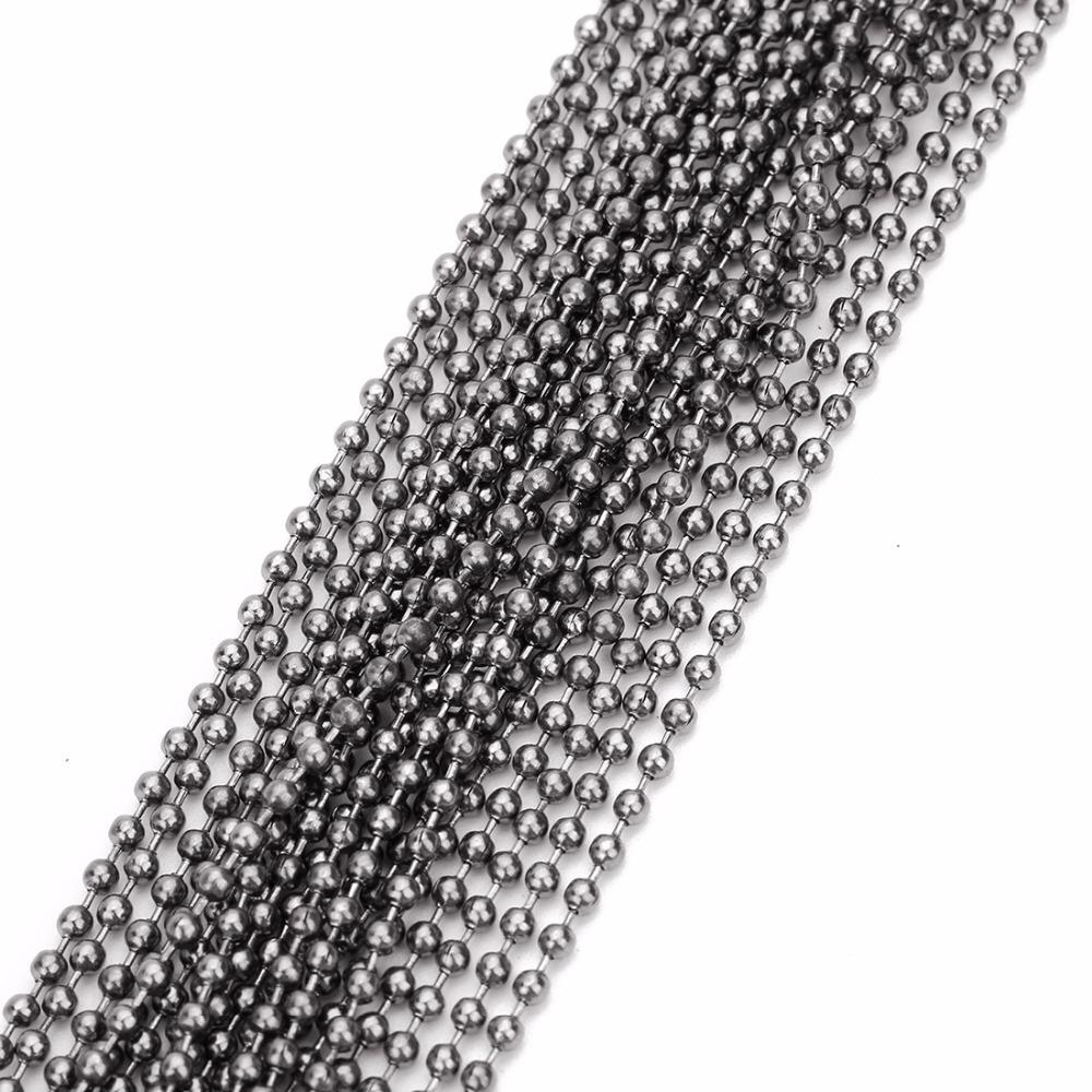 10 Meters 1.2 1.5 2 mm Metal Ball Bead Chains Bulk Kettingen Necklace Chain For Jewelry Making DIY Bracelet Necklaces Wholesale