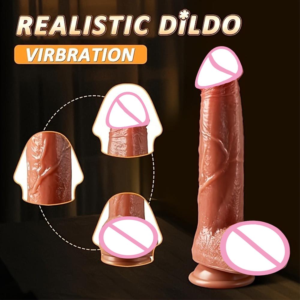 Realistic Dildo Vibrator Telescopic Heated Dick Vibrating Penis Penetration Anal Plug Masturbation Sexy Adult Sex Toys For Women