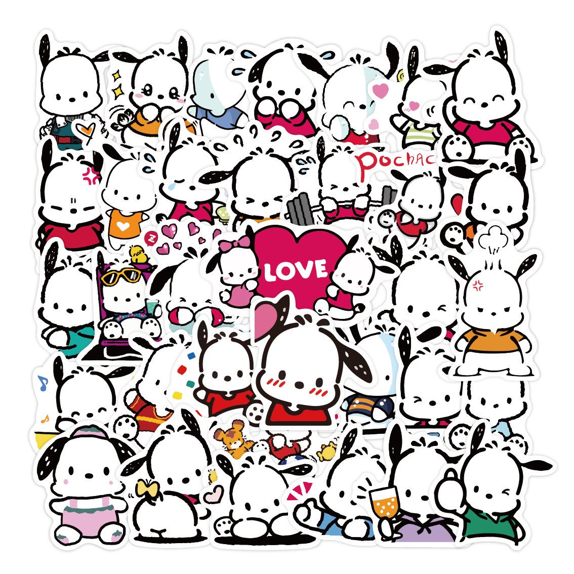 50 Pachacco Dog Graffiti Stickers: Cartoon, Waterproof for Luggage, Phone, Notebook, or iPad. 5-6.5 cm